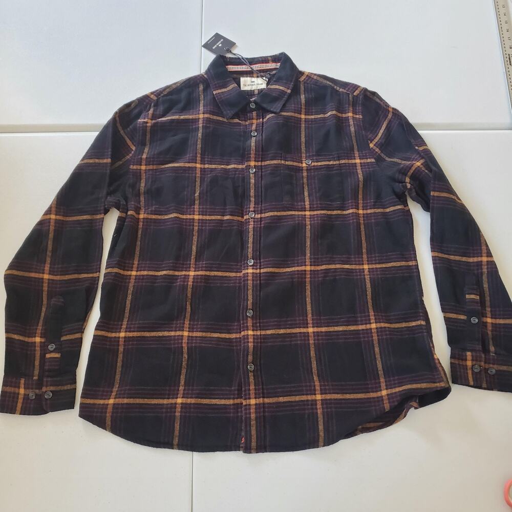 The Normal Brand Shirt Mens X-Large Black Plaid Stephen Long Sleeve Button Up